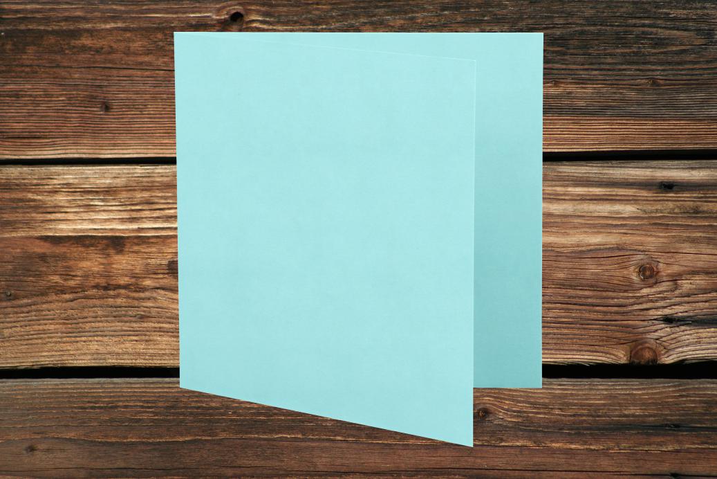 Klappkarten 110x110/220 mm Laguneblau 230 g/qm